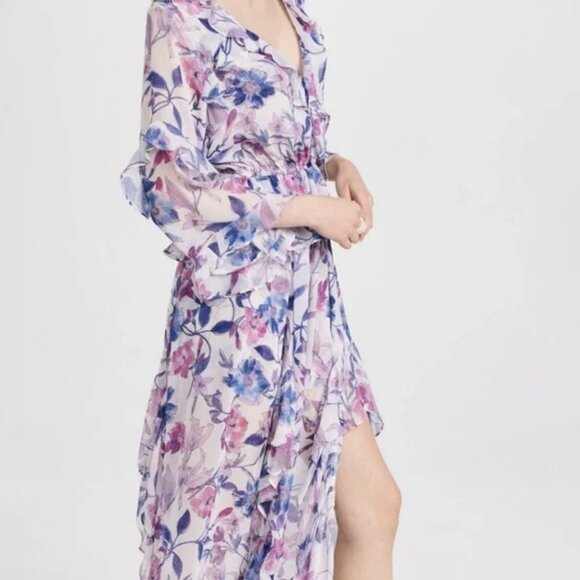 ✨ MISA Los Angeles Ruffle Floral Chiffon Dress - XS - Picture 1 of 16